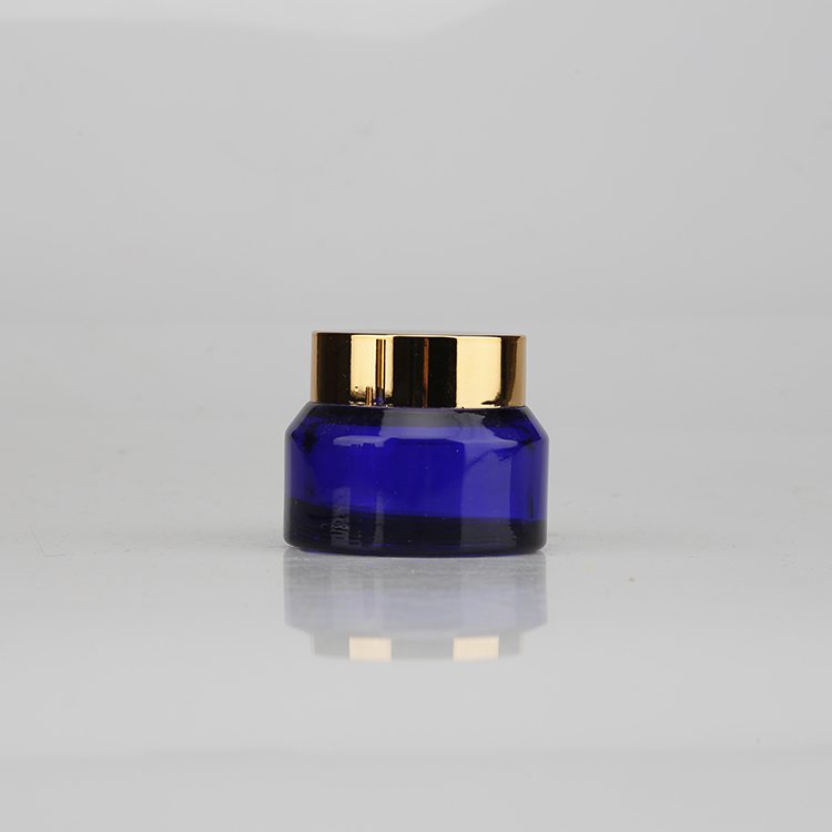 Wholesale 15ml 30ml 60ml 100ml Oblique Shoulder Blue round Cream Jar Cosmetic Lotion Glass Bottle 15g 30g 50g for Packaging