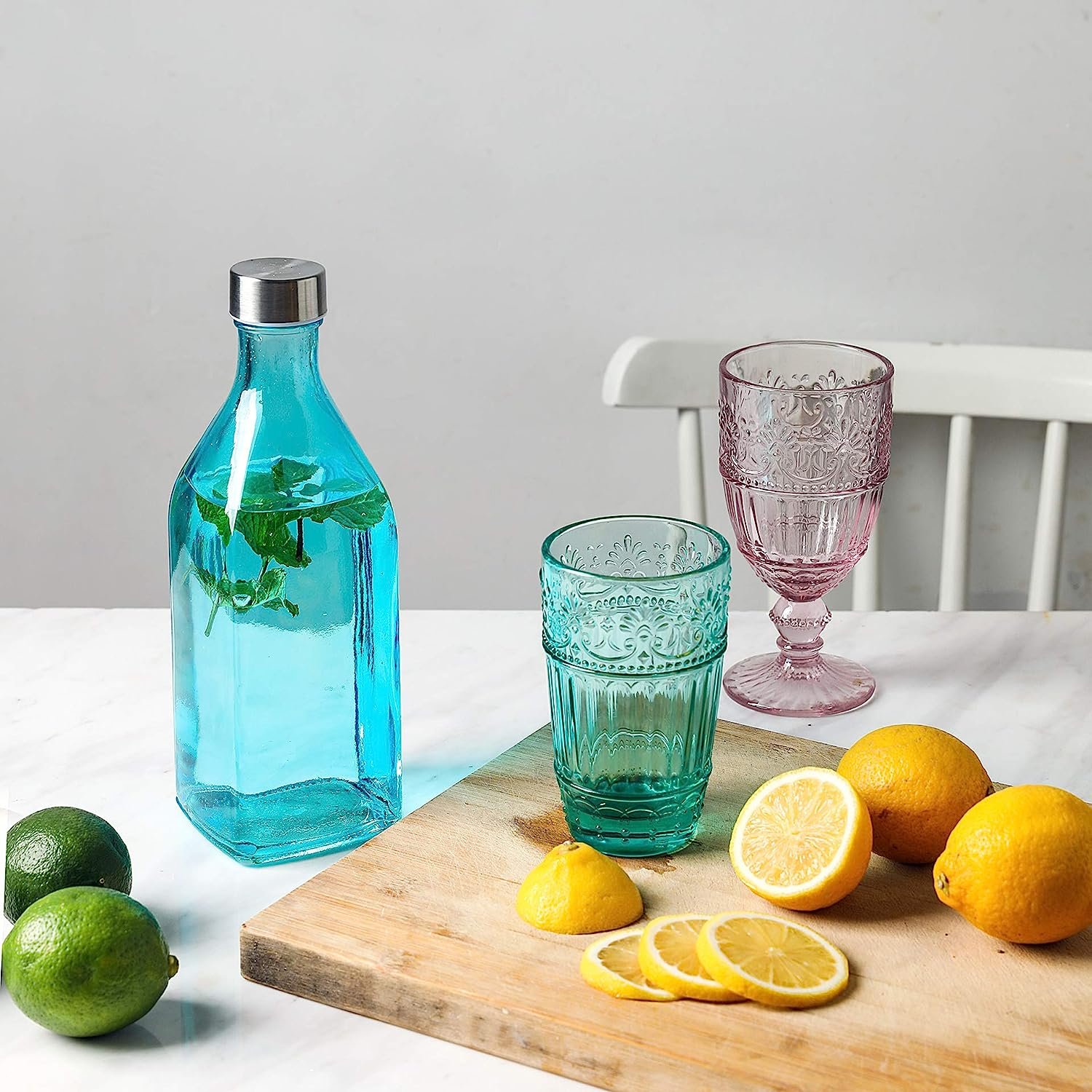 1L BPA Free Square Glass Bottle Stainless Steel Leak-Proof Lid Reusable Drinking Water Bottle Personalized Logo Beverages Free