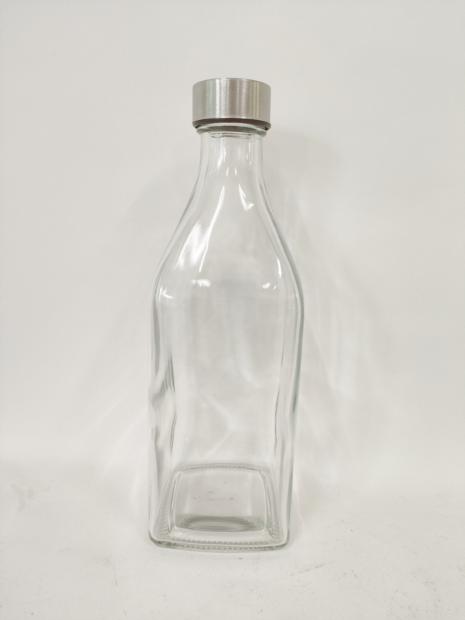 1L BPA Free Square Glass Bottle Stainless Steel Leak-Proof Lid Reusable Drinking Water Bottle Personalized Logo Beverages Free