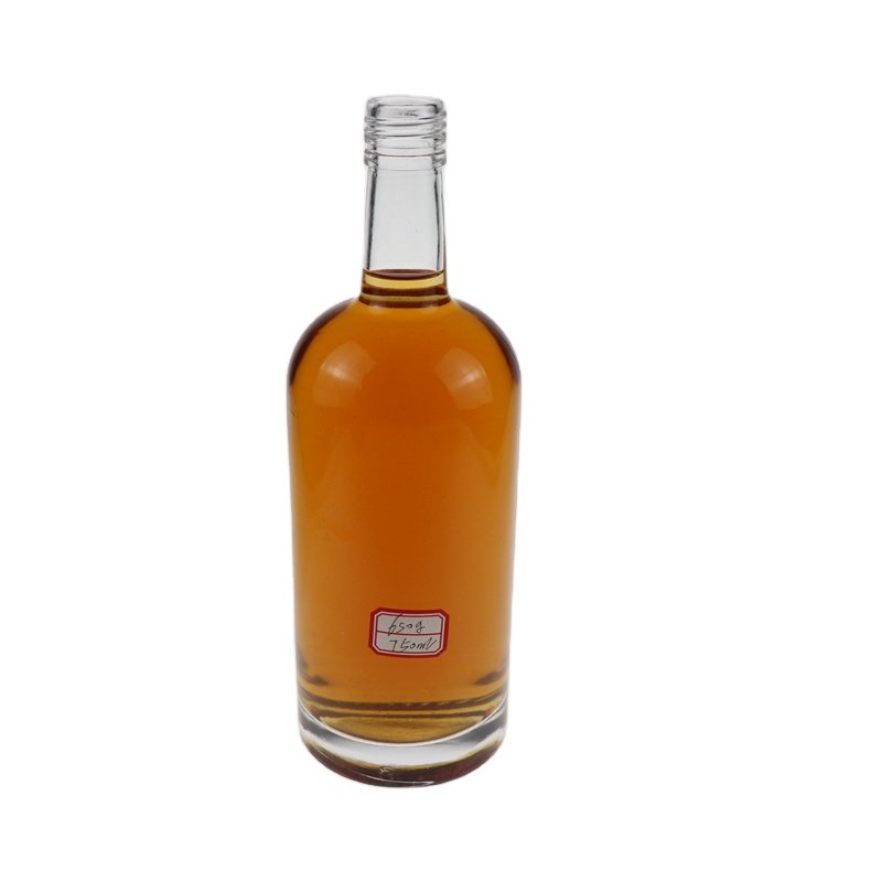 Customized 250ml 700ml 750ml bottle glass whisky 1 liter 1140ml with cork wholesale rum vodka bottle