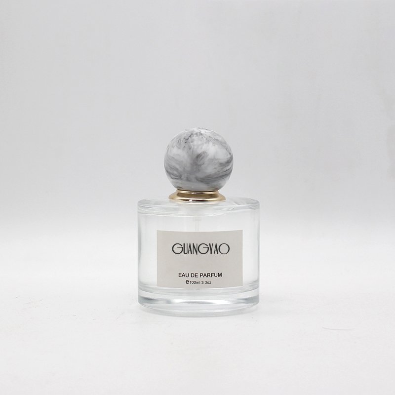 Hot sale high quality round empty crimp spray glass perfume bottle 30ml 50ml 100ml with packaging