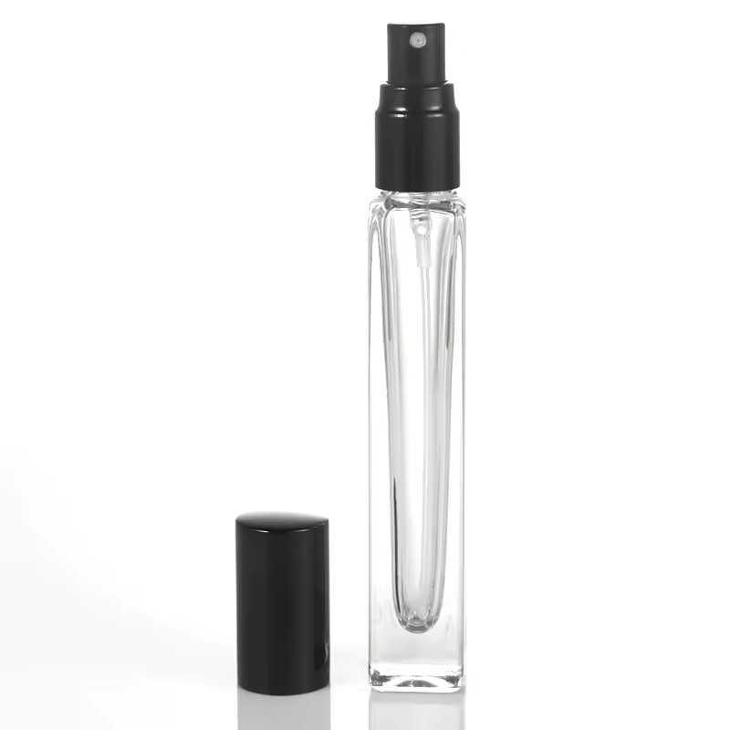 Portable 10ml 15ml Square Shape Glass Bottle Aluminum Cap With Atomiser For Perfume Fine Mist Spray Bottles