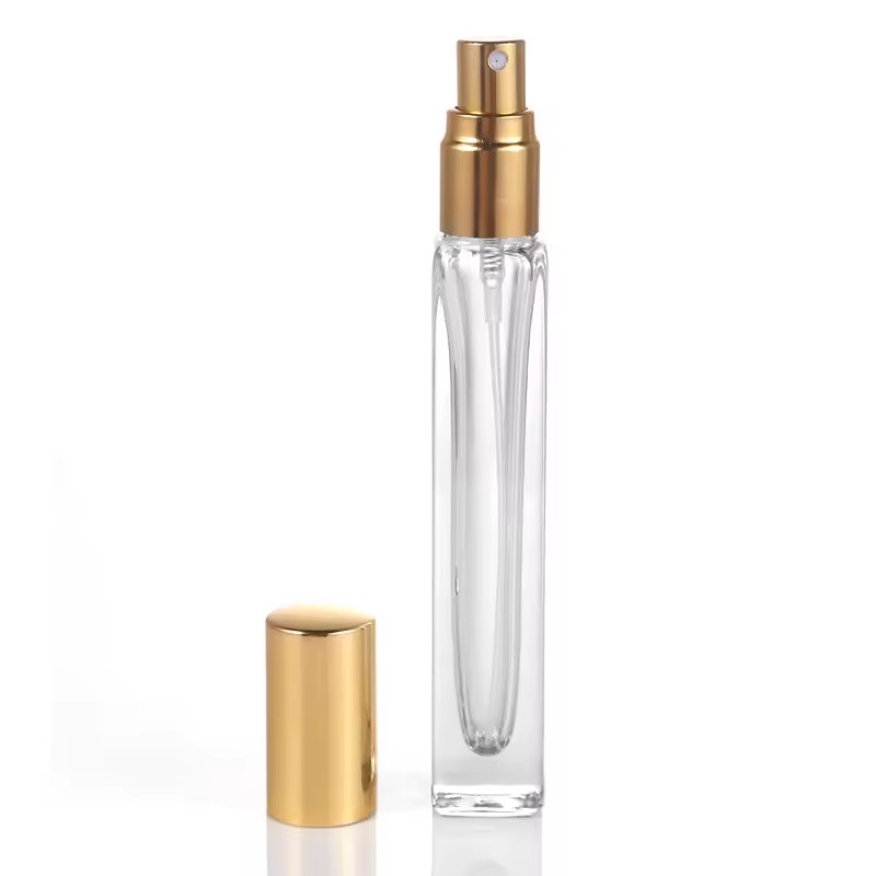 Portable 10ml 15ml Square Shape Glass Bottle Aluminum Cap With Atomiser For Perfume Fine Mist Spray Bottles