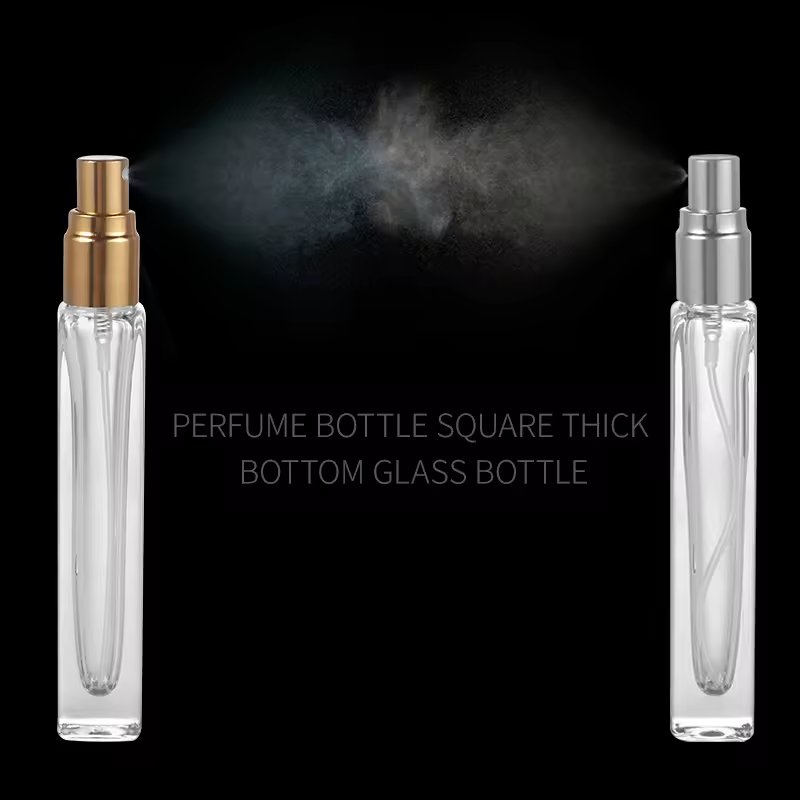 Portable 10ml 15ml Square Shape Glass Bottle Aluminum Cap With Atomiser For Perfume Fine Mist Spray Bottles