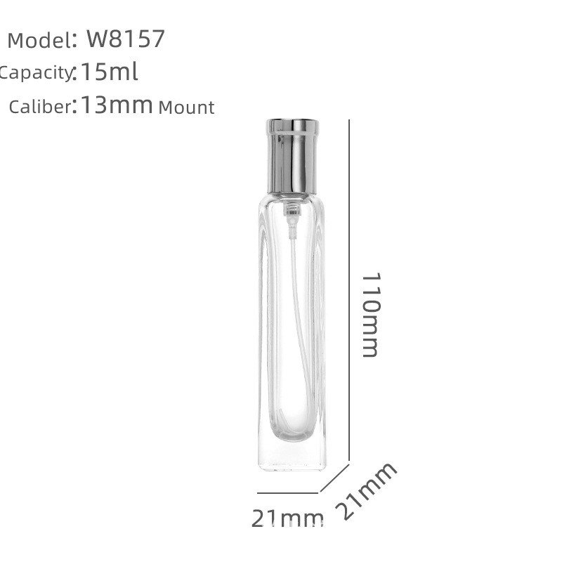 15ml Empty Perfume Bottle Cylinder Shape Perfume Glass Bottle Cosmetic Packaging Wholesale Cosmetics Screen Printing