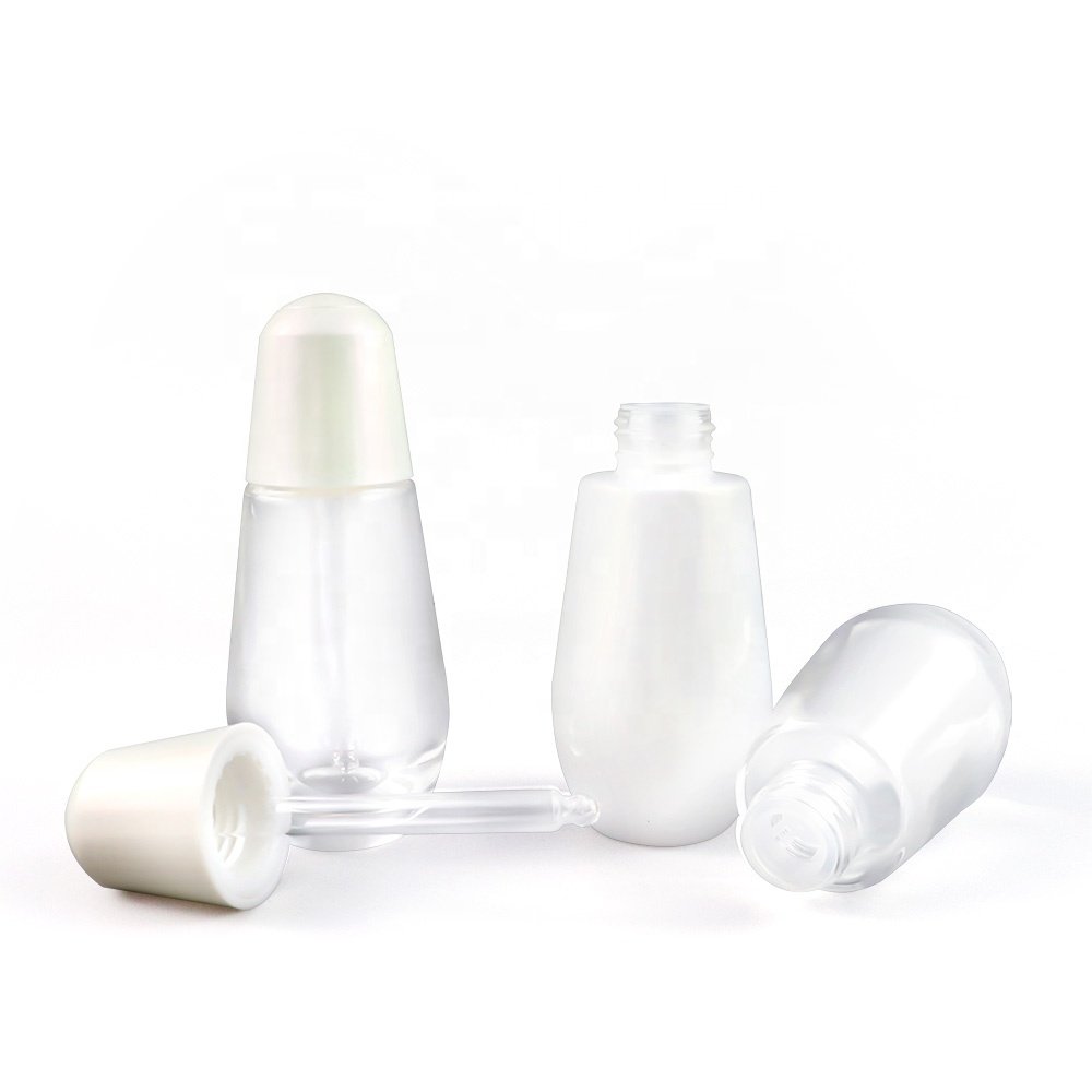 Yiwu White Glass Supply Wholesale Price Dropper Clear 30ml 50ml Essential Oil Cosmetic Glasses Drop Bottle For Sale"WeTrust"