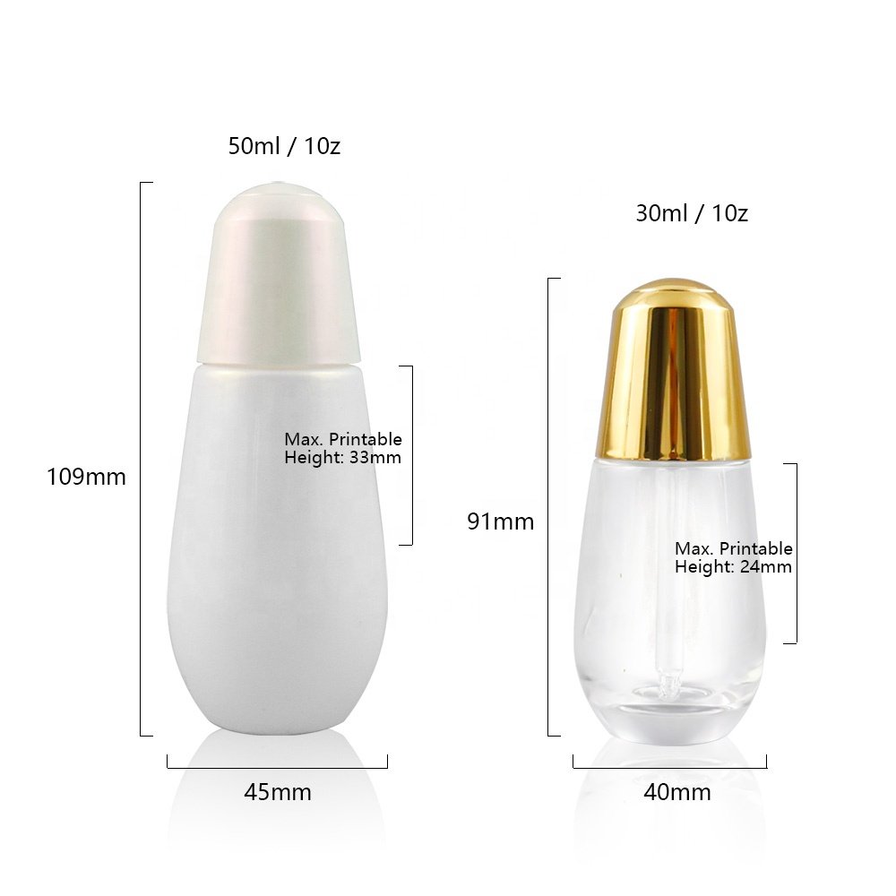 Yiwu White Glass Supply Wholesale Price Dropper Clear 30ml 50ml Essential Oil Cosmetic Glasses Drop Bottle For Sale"WeTrust"
