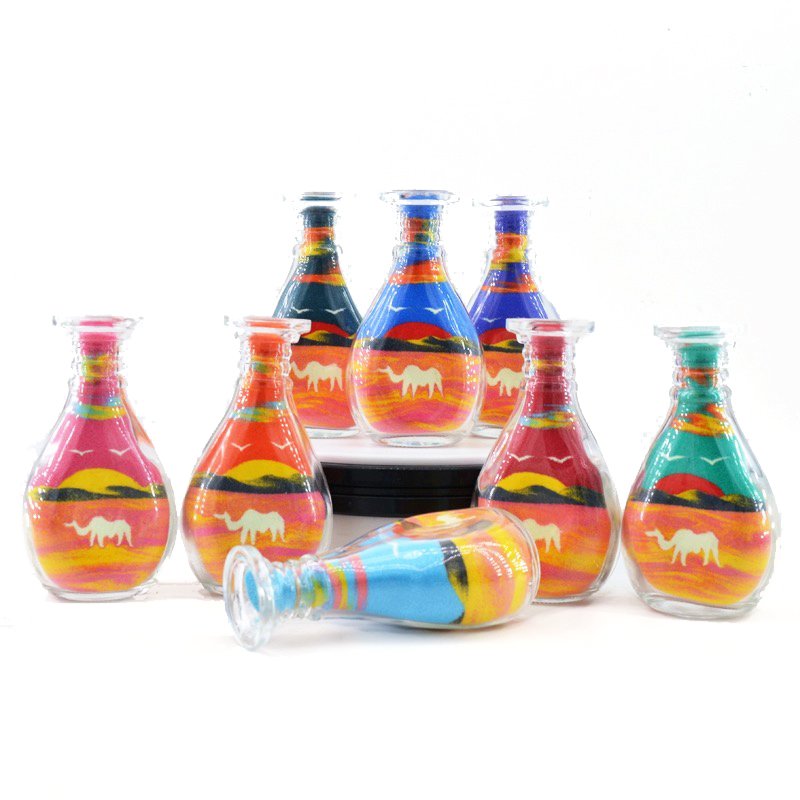 Stock Empty Glass Sand Art Bottles for DIY Art decorative packaging