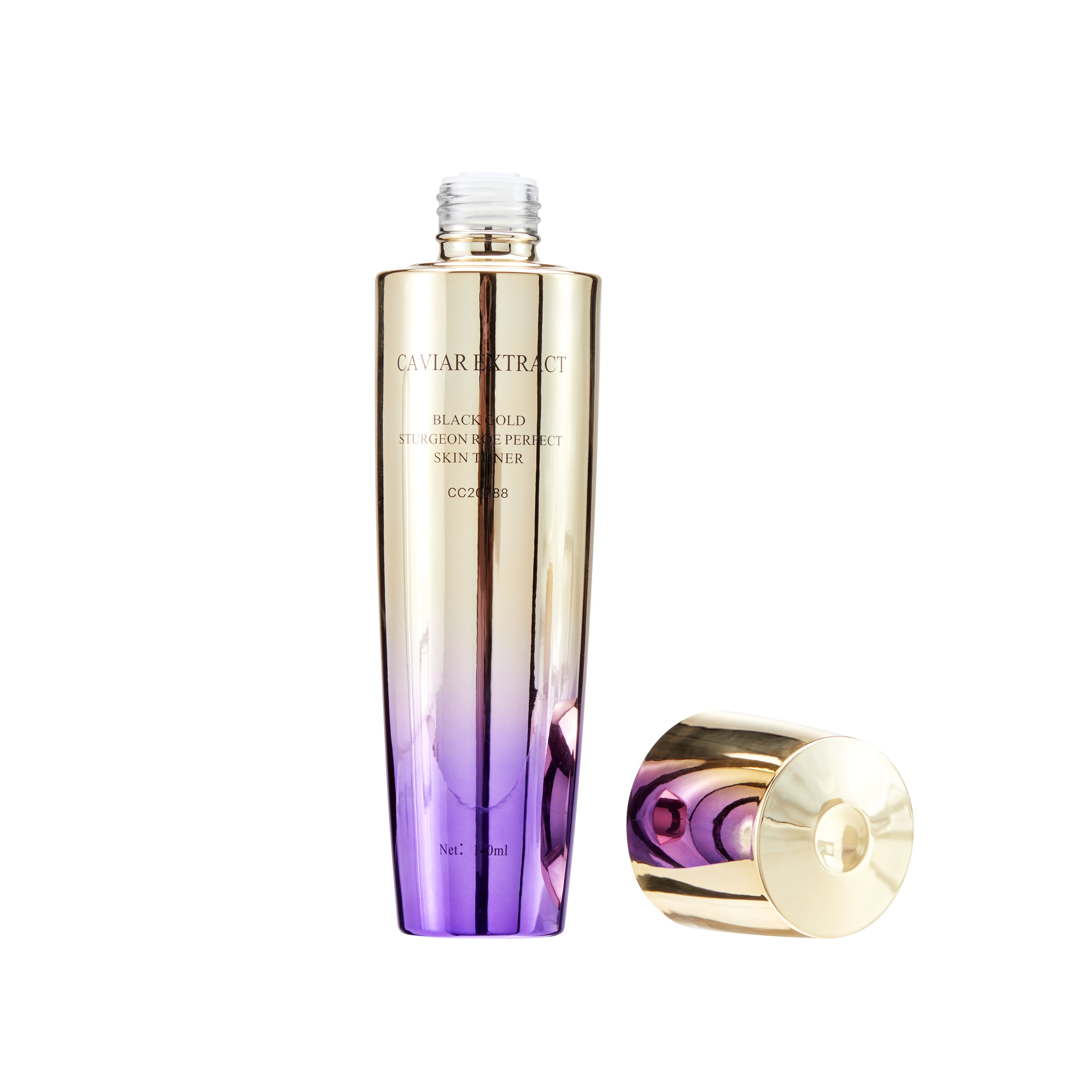 Custom Luxury Purple Glass Skincare Bottles Cosmetic Packaging Empty 30ml Spray Emulsion Liquid Toner Pump Skincare Glass Bottle