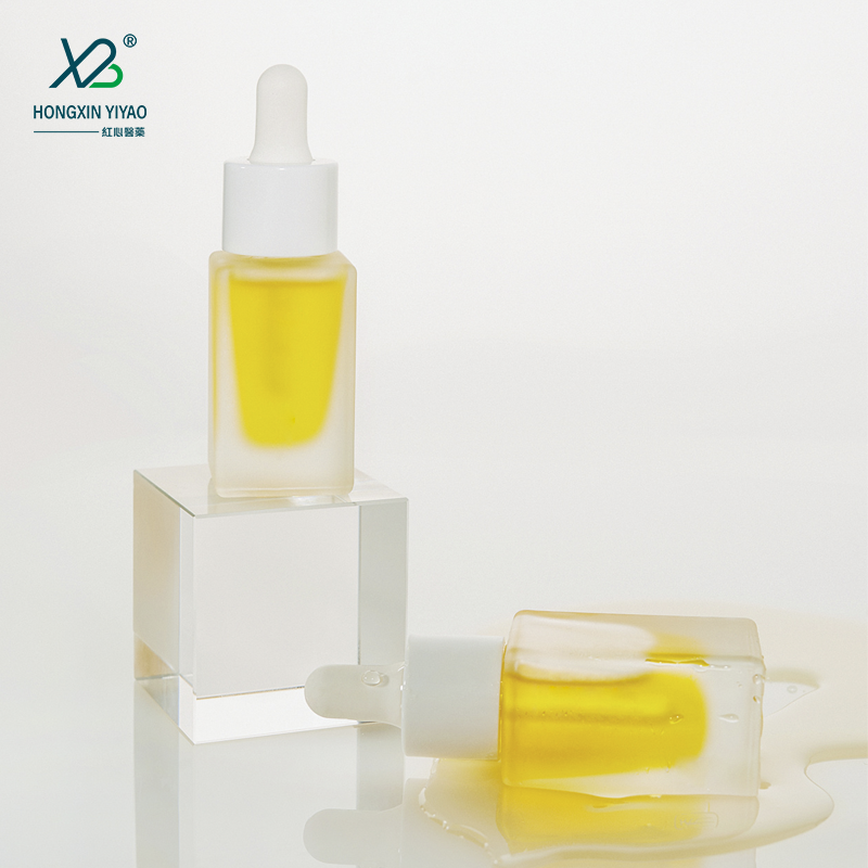 10 ml White circle white plastic head dropper +square transparent glass bottle