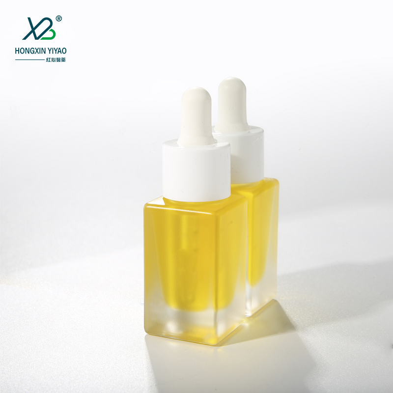 10 ml White circle white plastic head dropper +square transparent glass bottle