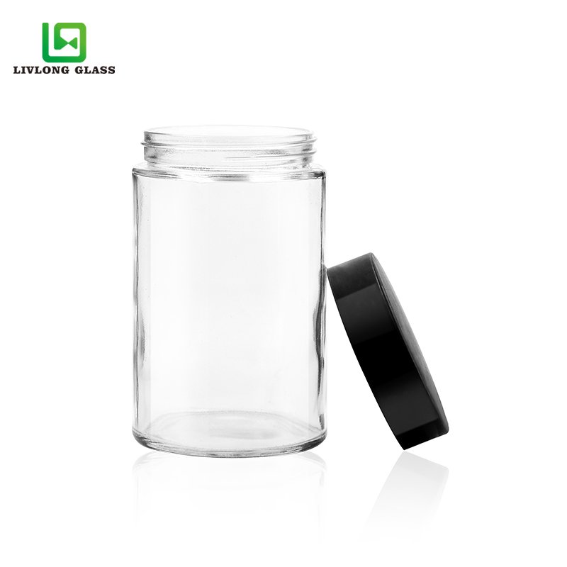 500ml factory direct sale clear child resistant glass bottle with child proof lid
