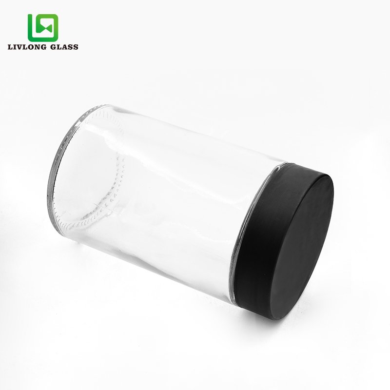 500ml factory direct sale clear child resistant glass bottle with child proof lid
