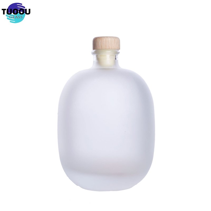 In Stock Wholesale 250Ml 500Ml Empty Storage Bottle Frosted Clear Glass Fruit Wine Liquor Bottles With Cork