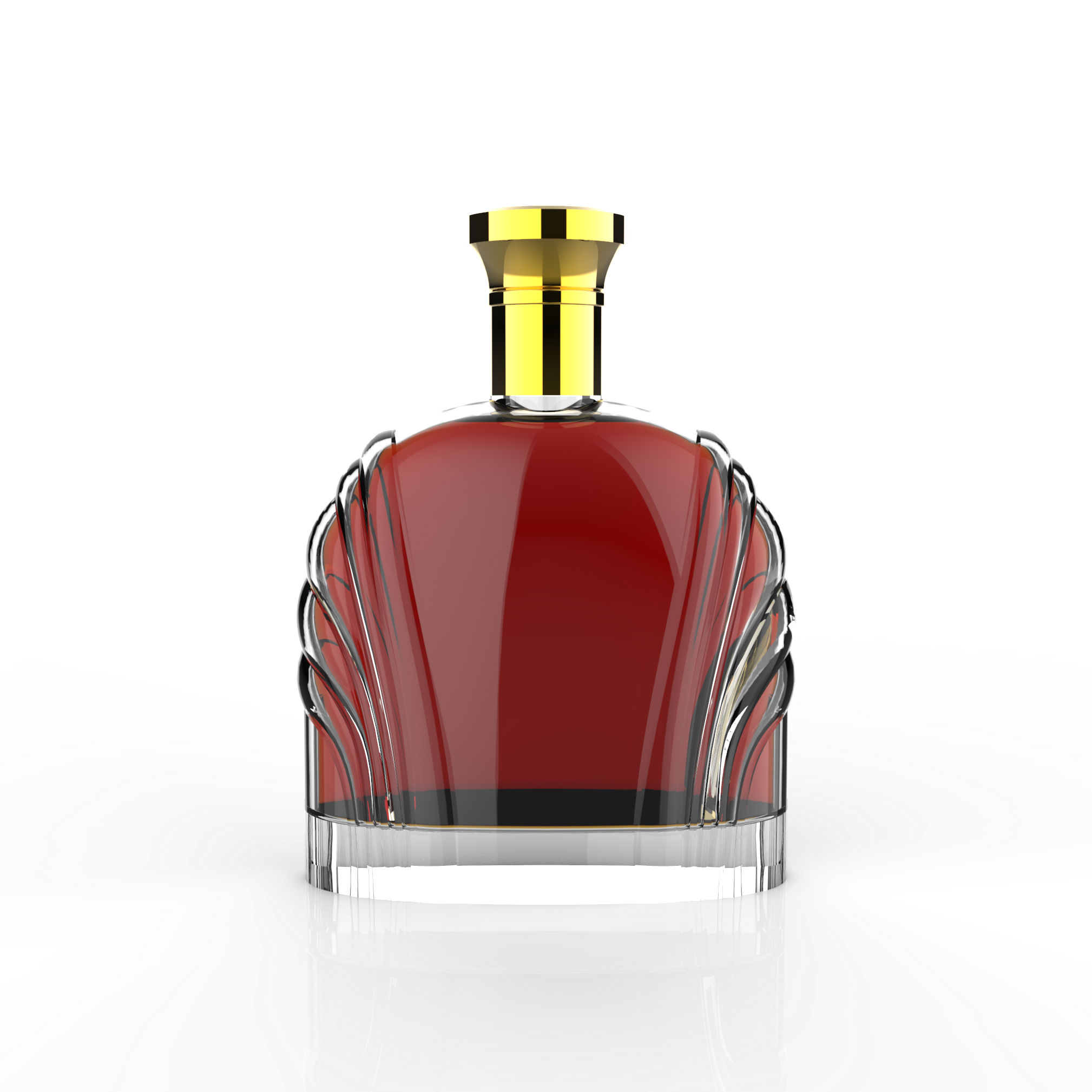Guangzhou Glass Bottle Manufacture Clear Bottle Match Zamac Crystal Cork Liquor Brandy Bottle