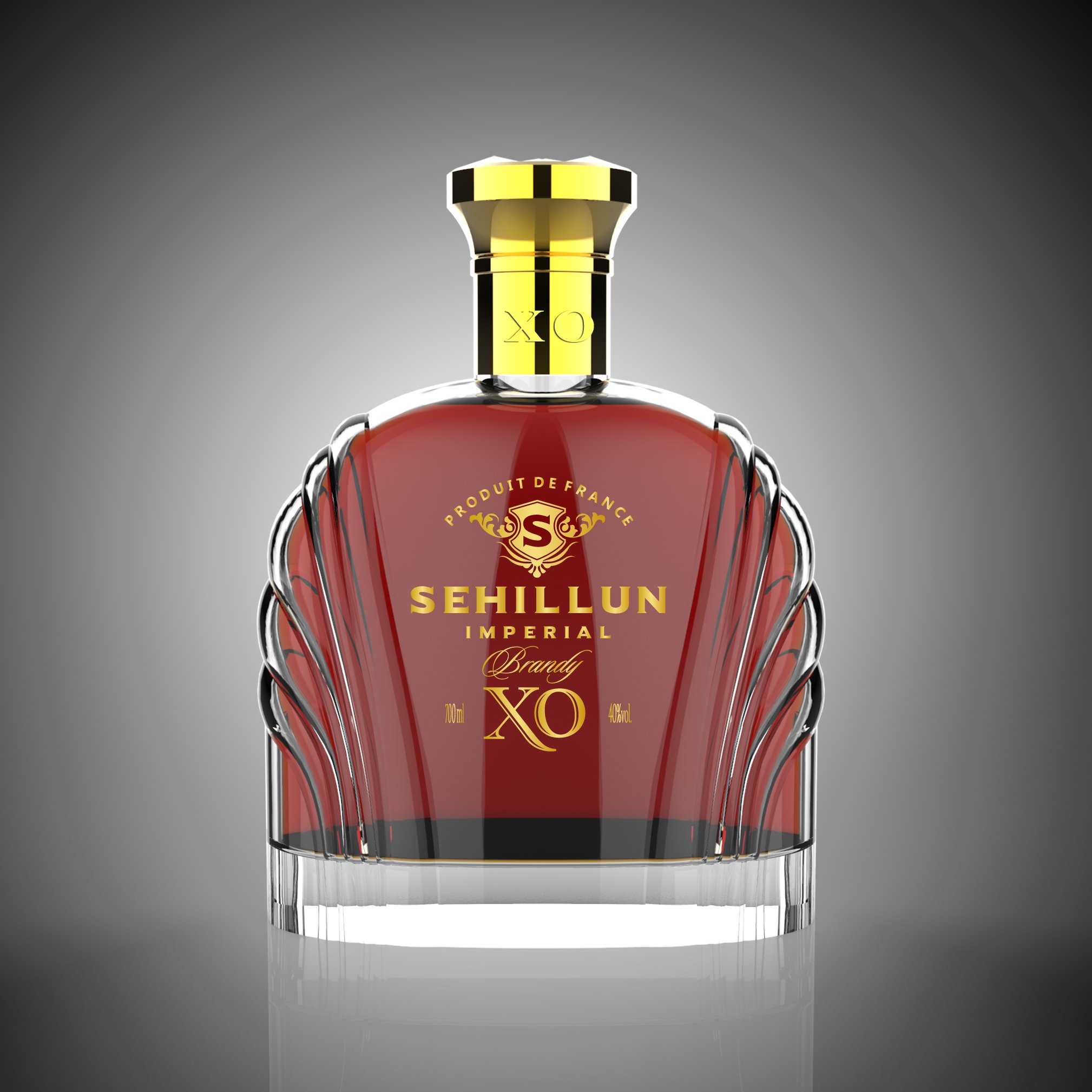 Guangzhou Glass Bottle Manufacture Clear Bottle Match Zamac Crystal Cork Liquor Brandy Bottle