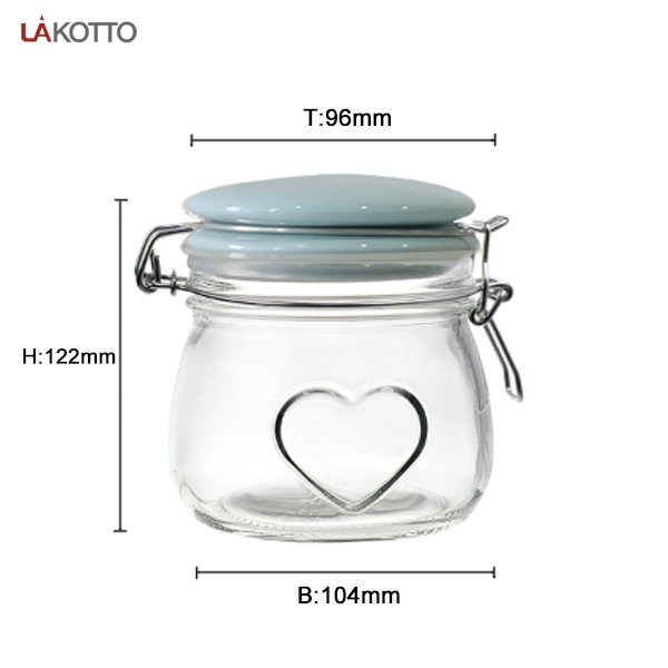 wholesale clear good grade airtight glass food storage jars and bottles kitchen glass container with ceramic lid