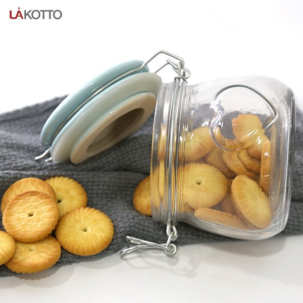 wholesale clear good grade airtight glass food storage jars and bottles kitchen glass container with ceramic lid