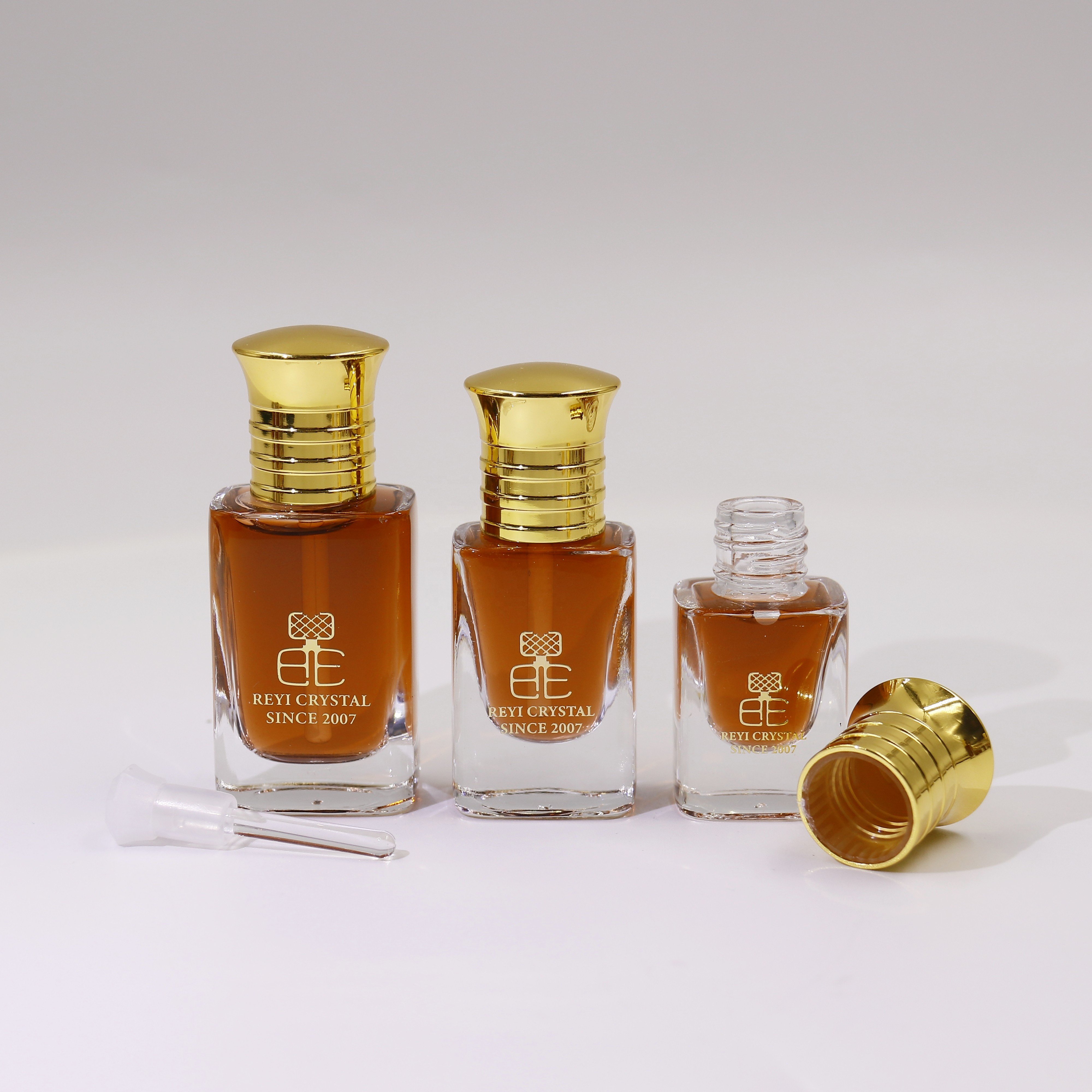 3ml hand polished zamac cap arabic perfume glass bottles with glass stick