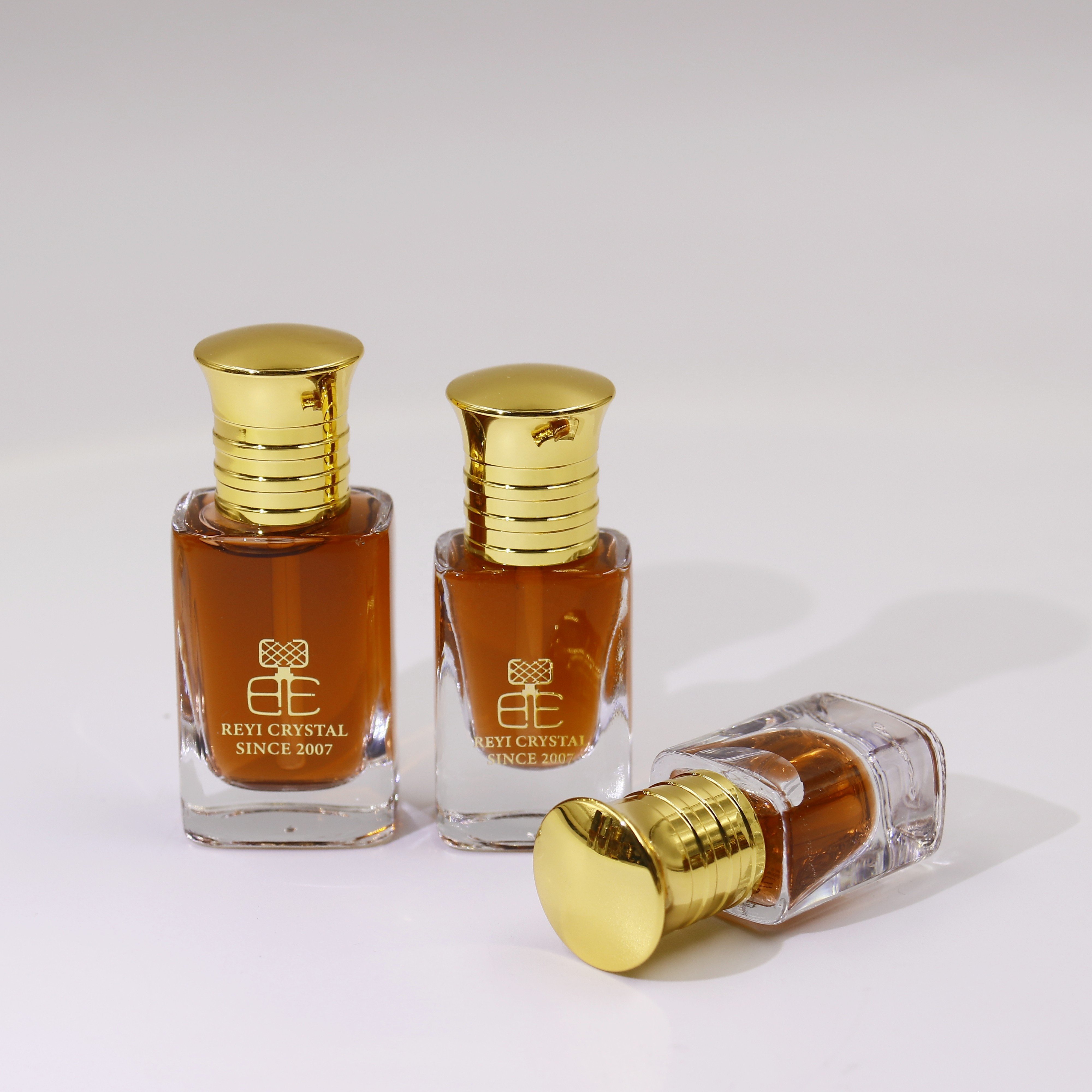 3ml hand polished zamac cap arabic perfume glass bottles with glass stick
