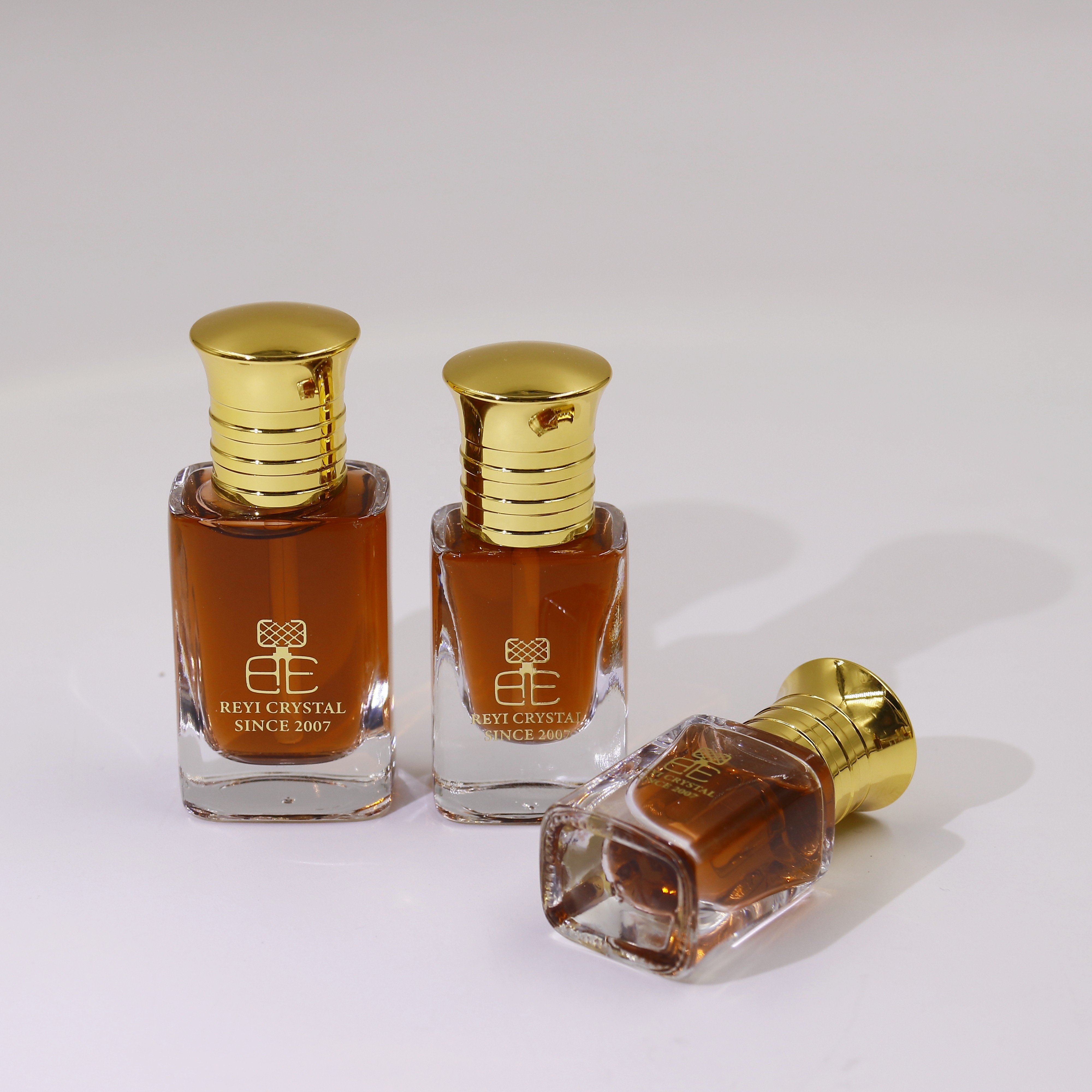 3ml hand polished zamac cap arabic perfume glass bottles with glass stick