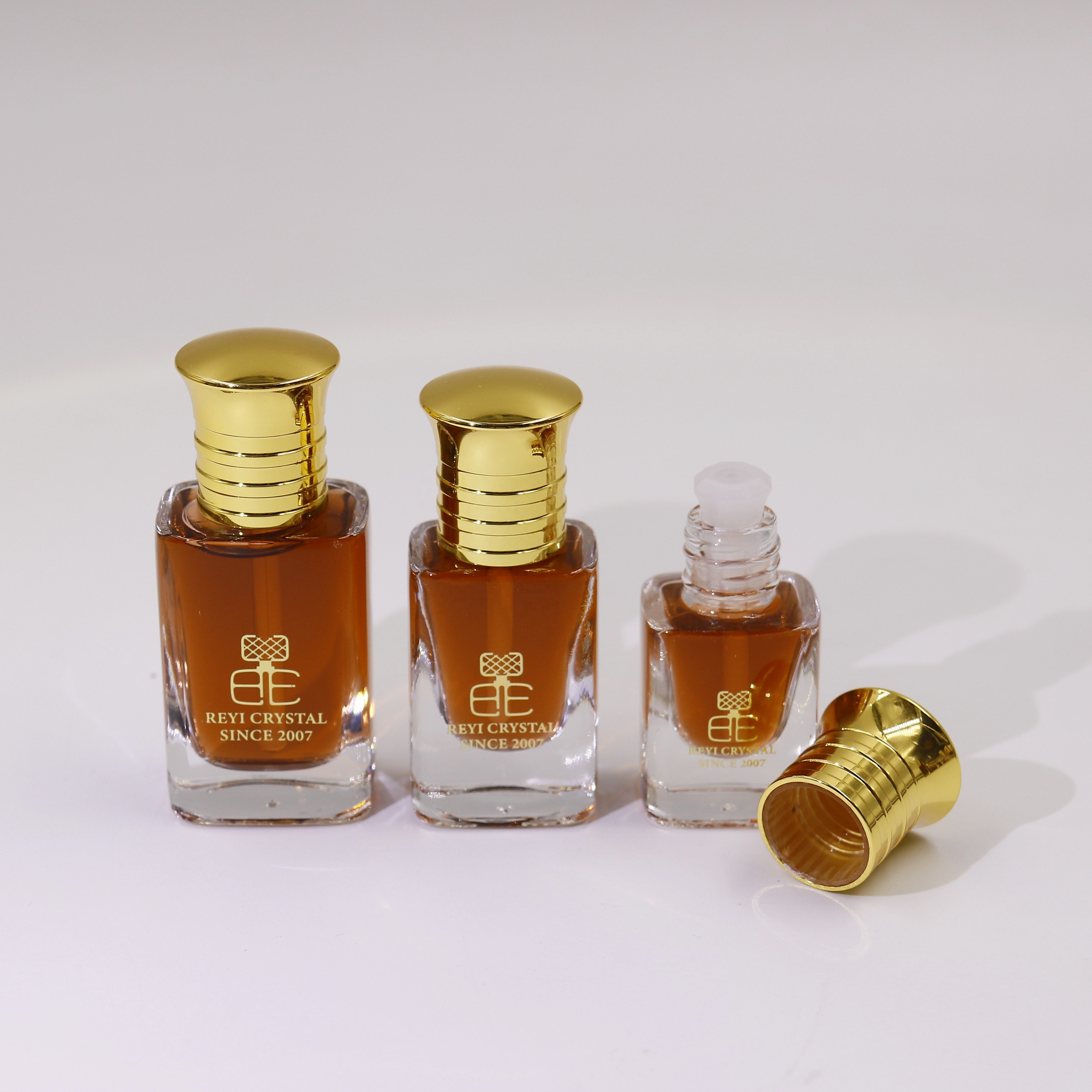 3ml hand polished zamac cap arabic perfume glass bottles with glass stick