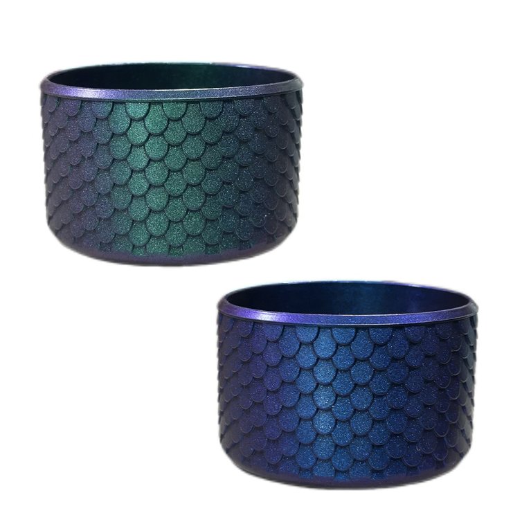 3D Mermaid Texture Silicone Sleeves Tumbler Bumpers Metallic Chameleon Era 40oz Dark Aura Silicone Boots