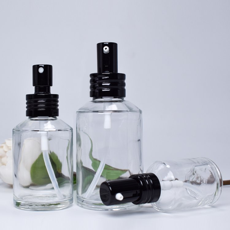 Slanted Shoulder Cosmetic Lotion Bottle 15mL 30mL 2oz 100mL 125mL 200mL 300mL Clear Slope Frosted Spray Bottle With Aluminum Cap