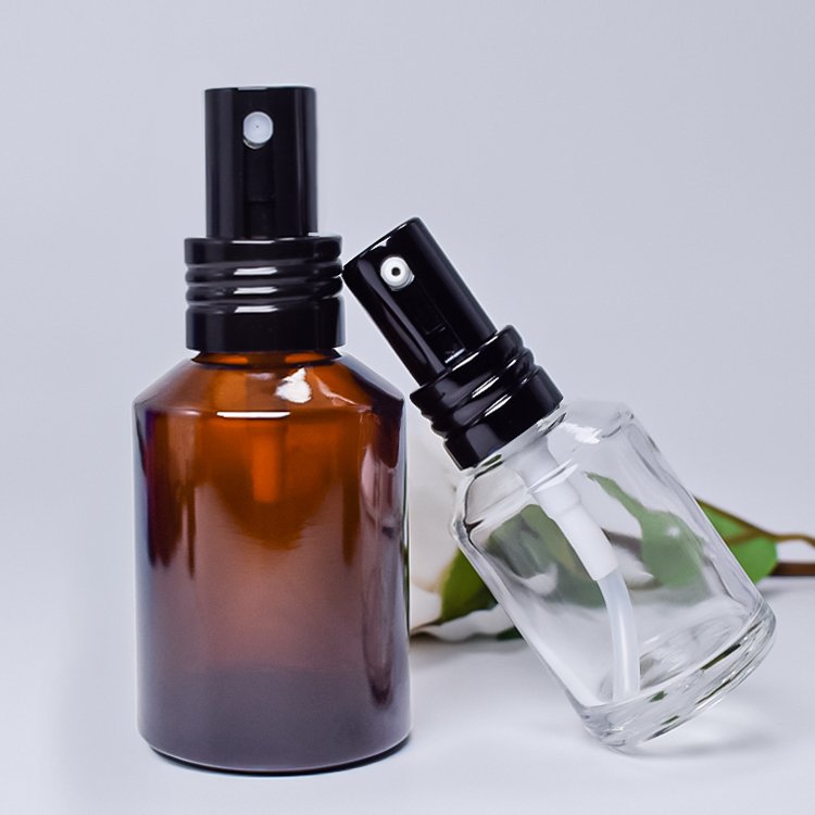 Slanted Shoulder Cosmetic Lotion Bottle 15mL 30mL 2oz 100mL 125mL 200mL 300mL Clear Slope Frosted Spray Bottle With Aluminum Cap