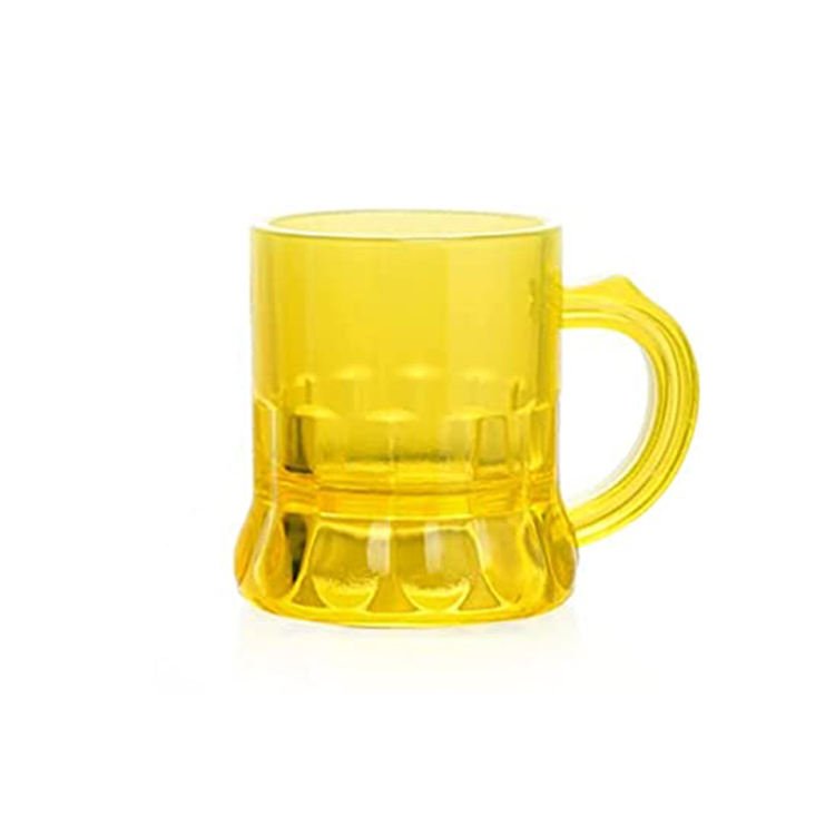 Hot Sale Eco-Friendly 1 Oz Clear Glass Tumbler With Handle Mini Beer Mug Coffee Mug