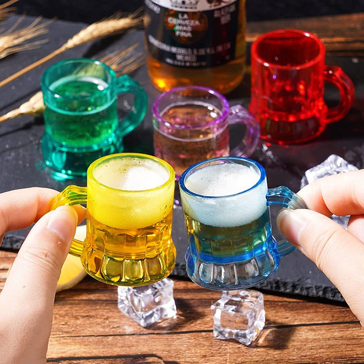 Hot Sale Eco-Friendly 1 Oz Clear Glass Tumbler With Handle Mini Beer Mug Coffee Mug
