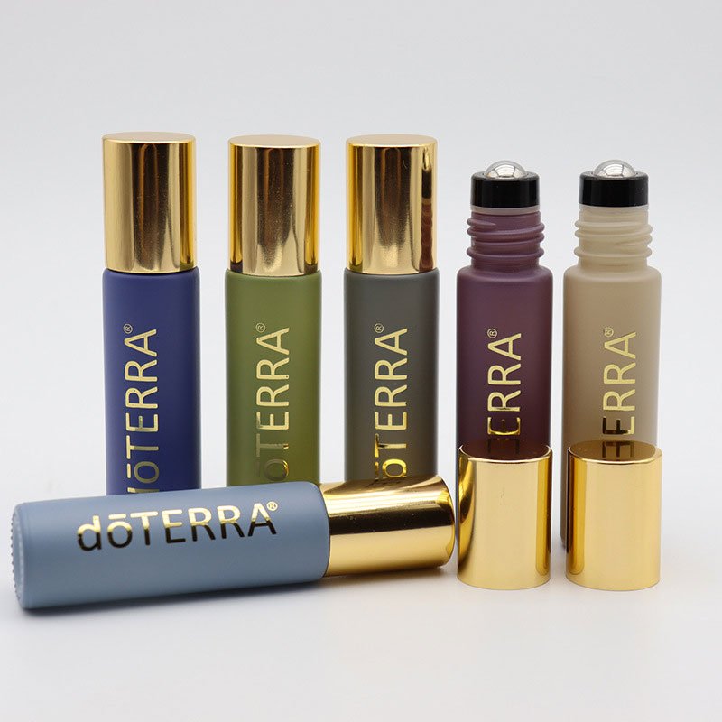 Morandi Series 5ml 10ml Deep Colored Small Rollon Glass Bottle With Metal Roller For Essential Oils Cosmetic Packaging