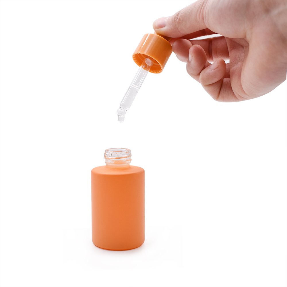 custom 20ml 30ml glass dropper bottle colorful flat shoulder glass essential oil bottle