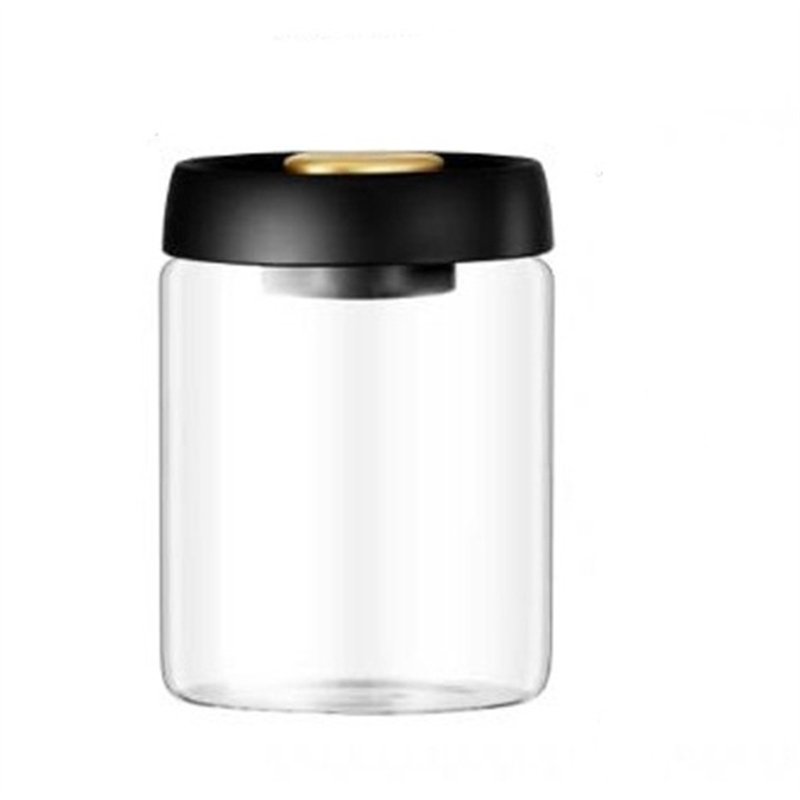 2024 Factory Glass Sealed Jar Kitchen Grain Dried Fruit Storage Bottle Bamboo Wood Lid With Spoon Household Clear Glassware