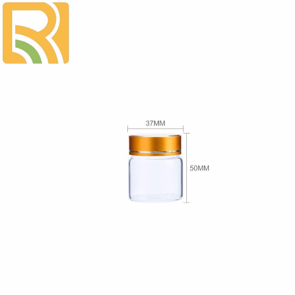 2019 Low Price Clear Glass Bottle with Alumite Lid Metal Lid Glass Jar