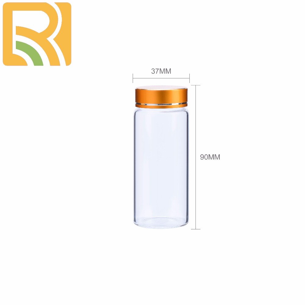 2019 Low Price Clear Glass Bottle with Alumite Lid Metal Lid Glass Jar