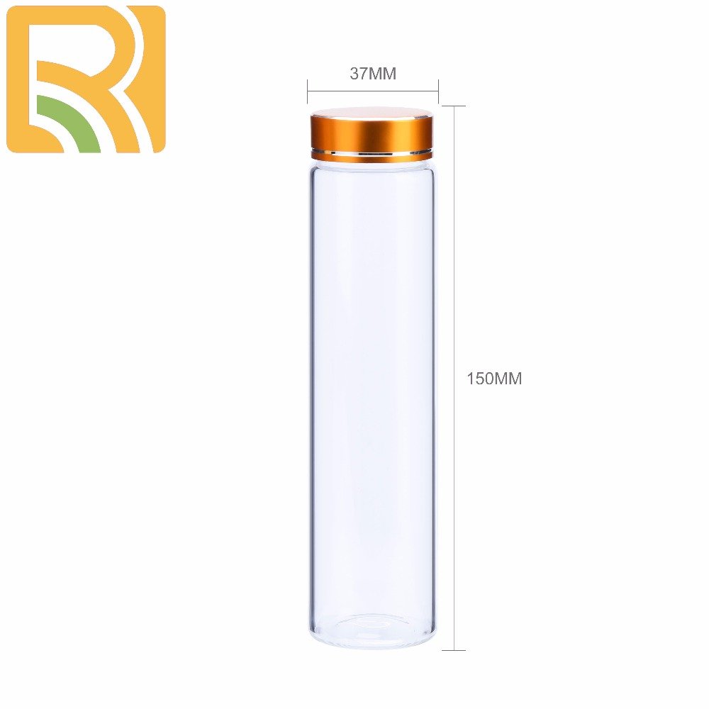 2019 Low Price Clear Glass Bottle with Alumite Lid Metal Lid Glass Jar