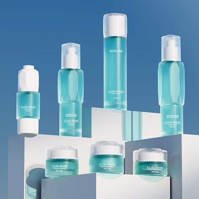HOT luxury glass 50ml cosmetic jars with lids 350ml glass bottle skin care lotion bottle 250ml for cosmetic bottle