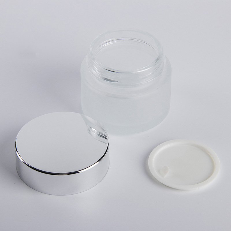 Cosmetic packaging glass cream jar 5g 10g 20g 30g 50g 100g frosted slimming glass jar with multiple cap manufacture wholesale