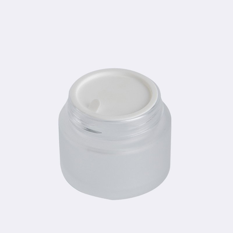 Cosmetic packaging glass cream jar 5g 10g 20g 30g 50g 100g frosted slimming glass jar with multiple cap manufacture wholesale