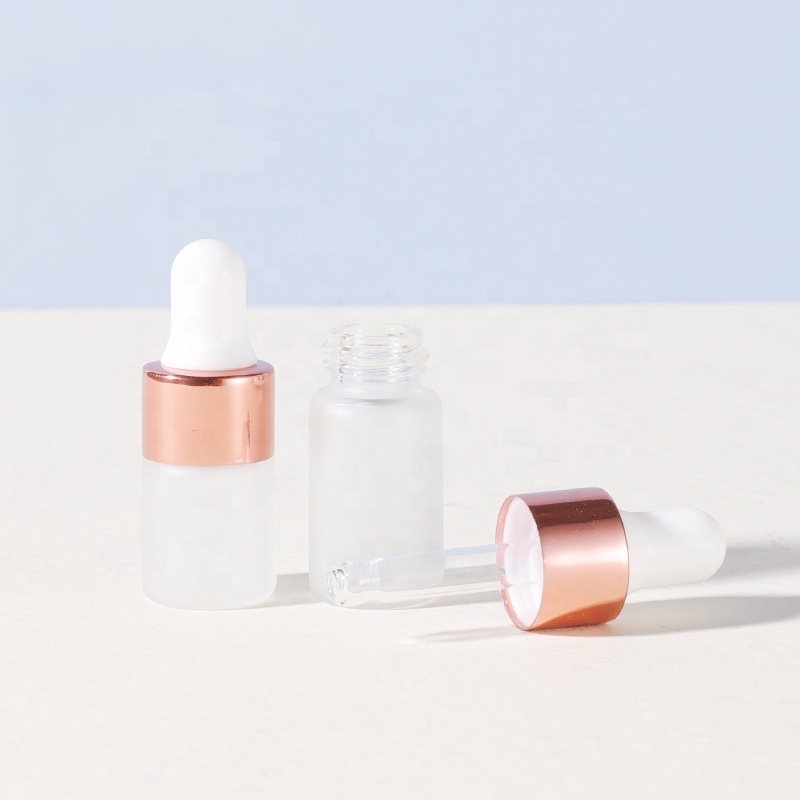 1ml 2ml 3ml 5ml frost cosmetic essential oil glass dropper bottle new vial glass bottle with dropper for mini serum sample