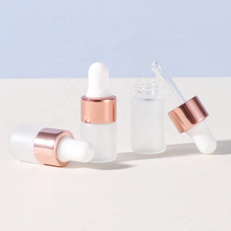 1ml 2ml 3ml 5ml frost cosmetic essential oil glass dropper bottle new vial glass bottle with dropper for mini serum sample