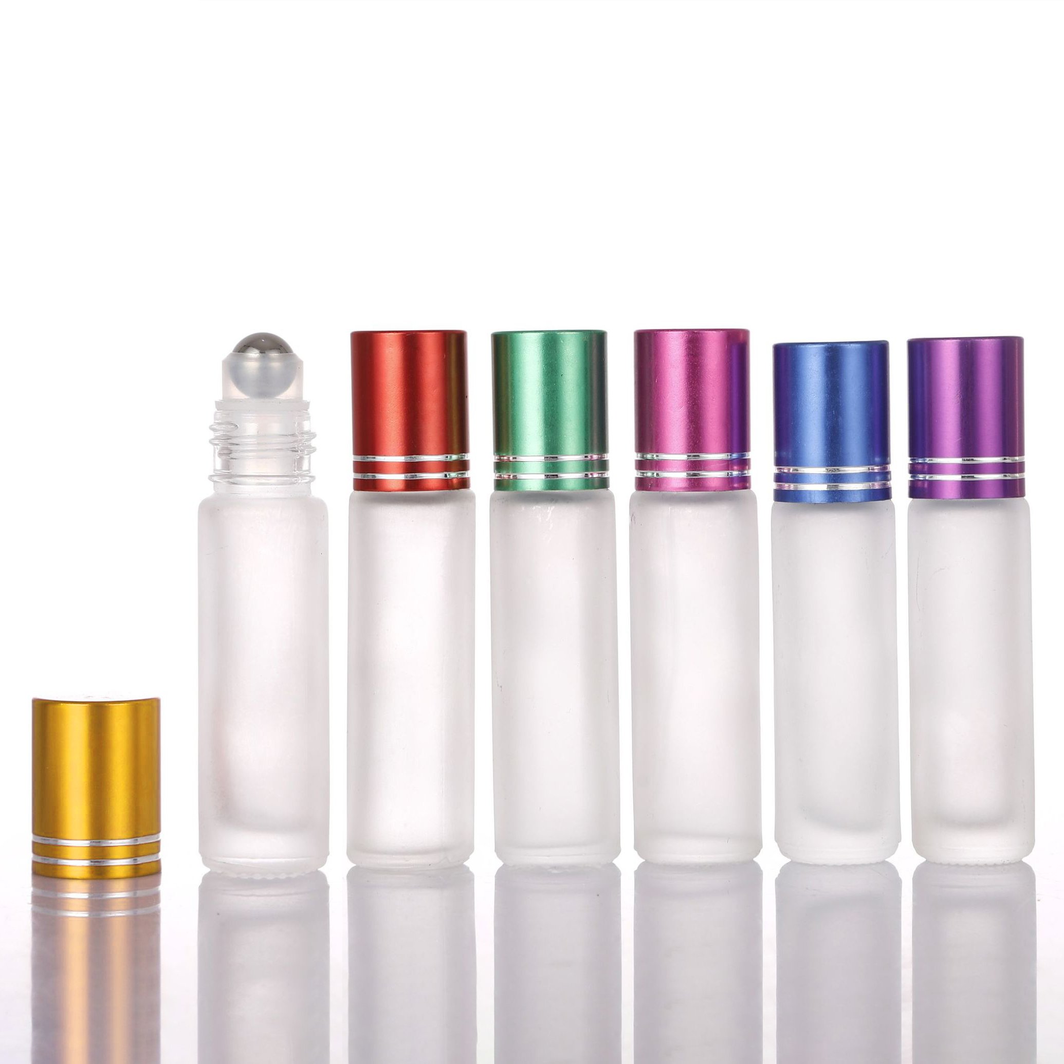 Custom empty 10ml transparent attar roll on glass bottle