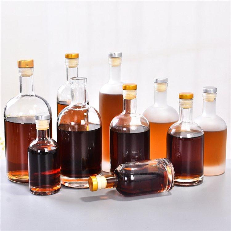 50ml glass bottle manufacturers custom spirit 50cl 75cl botellas de vidrio brandy vodka glass bottles for alcoholic beverages