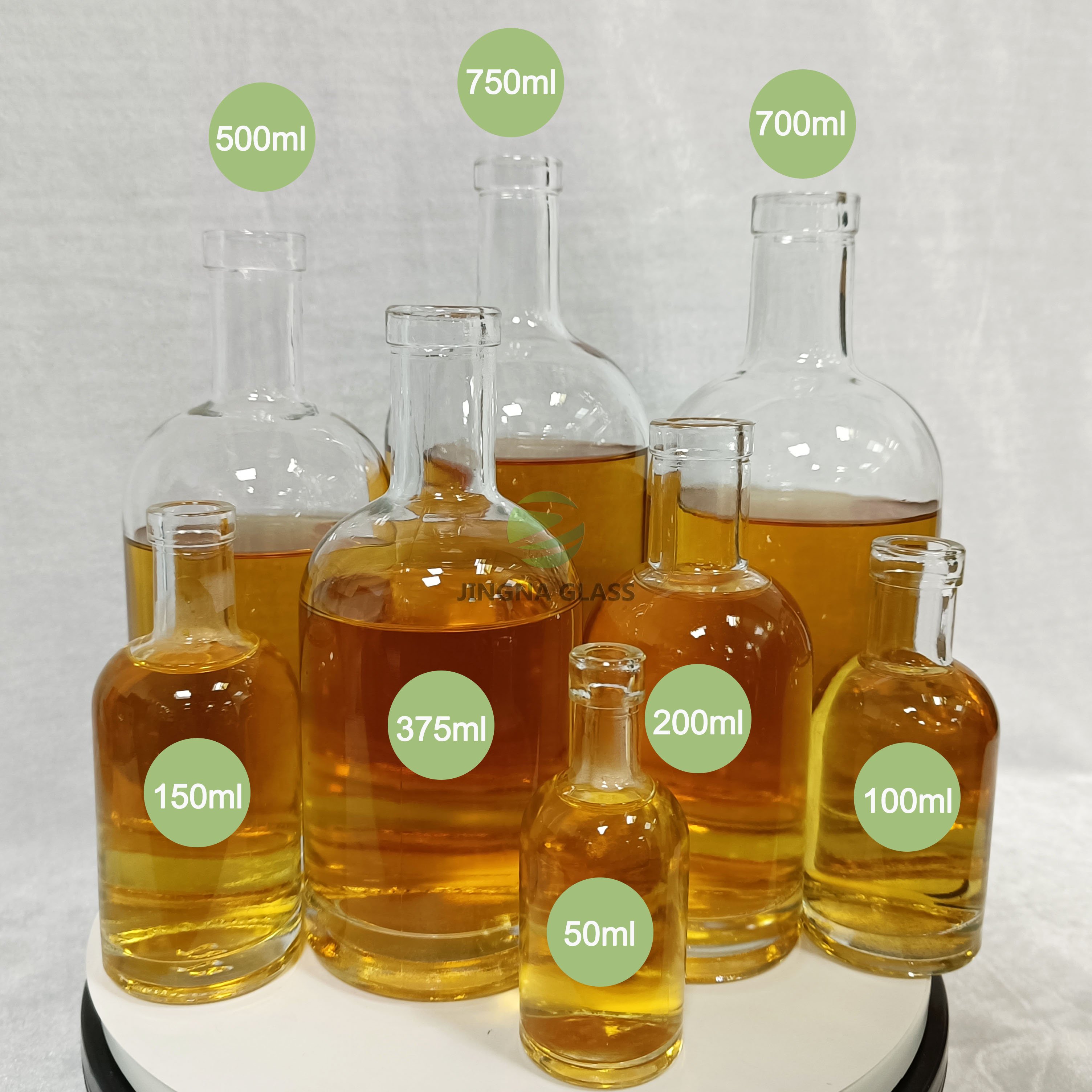50ml glass bottle manufacturers custom spirit 50cl 75cl botellas de vidrio brandy vodka glass bottles for alcoholic beverages