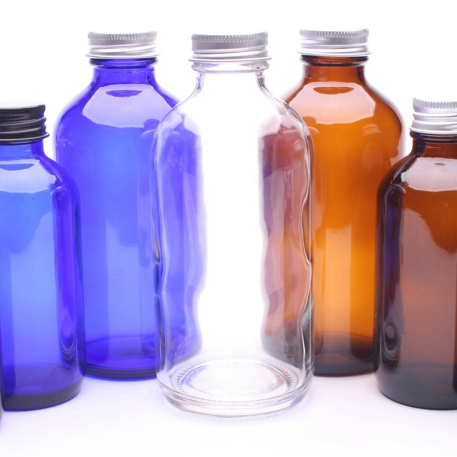 10ml amber essential oil mini glass bottle with threaded aluminum cap