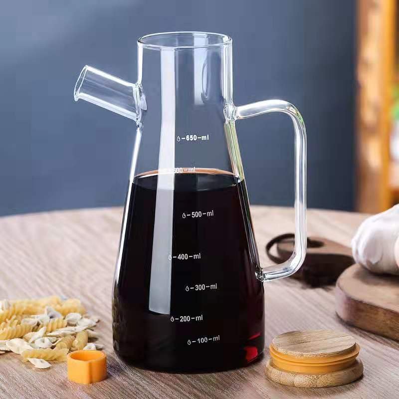 Cooking Oil Glass Bottle Edible Oil Pot Borosilicate Olive Oil Dispenser Vinegar Bottles For Kitchen Use Container With Lid