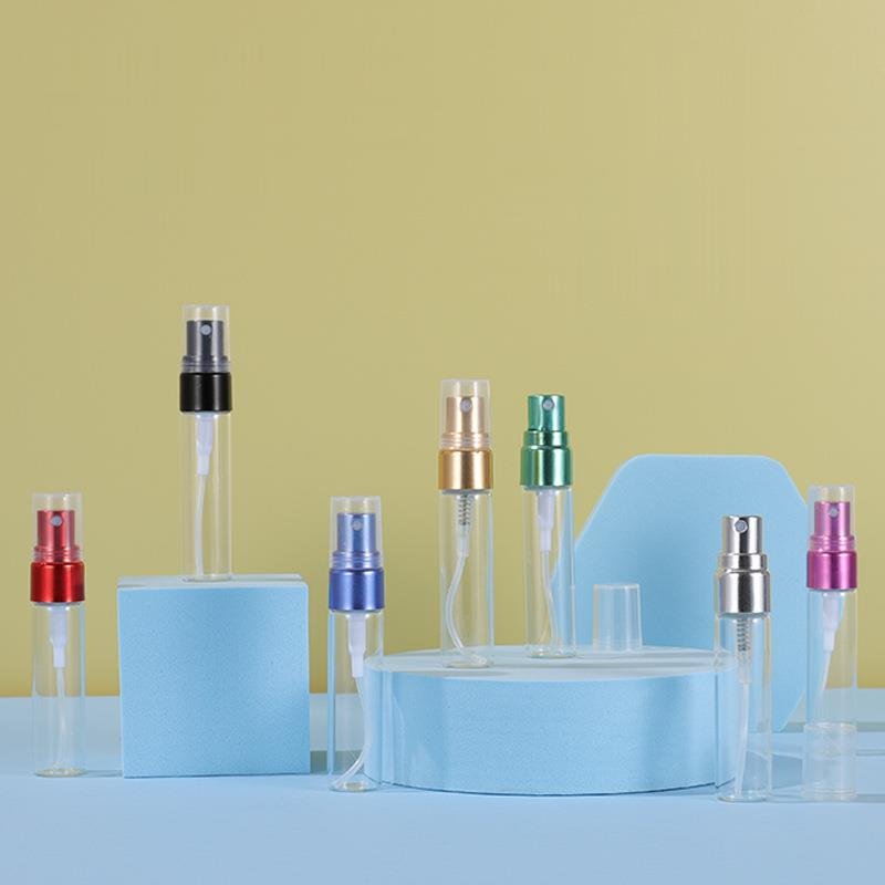 MUB Custom Empty Perfume Tube Bottle 2ml 3ml 5ml 10ml Mini Perfume Glass Bottle With Aluminum Sprayer