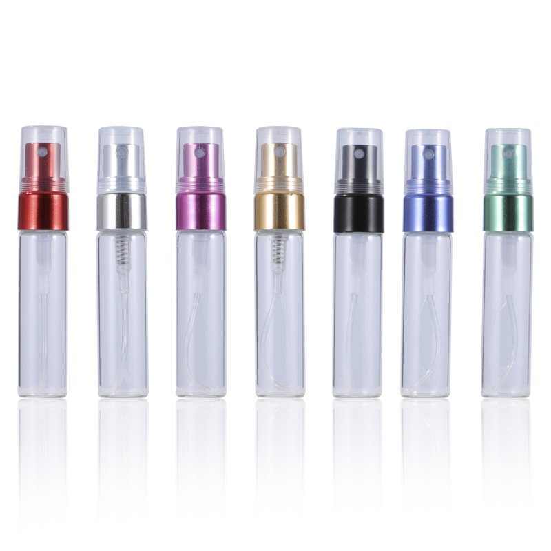 MUB Custom Empty Perfume Tube Bottle 2ml 3ml 5ml 10ml Mini Perfume Glass Bottle With Aluminum Sprayer