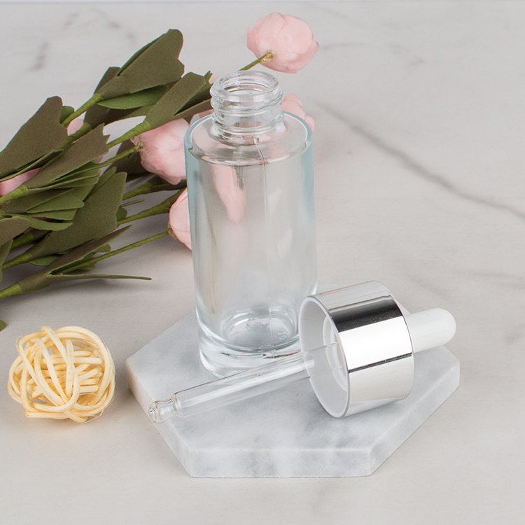Dropper Serum Amber Essential Oil Bottle Glass Custom Luxury Cosmetic Screen Printing PUMP Sprayer Glass Products Custom Color